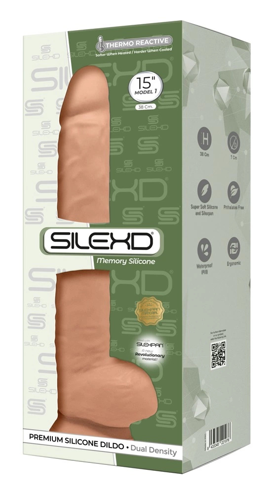 SilexD Model 15 realistiškas XXL dildo su siurbtuku, kūno spalvos, 38 cm