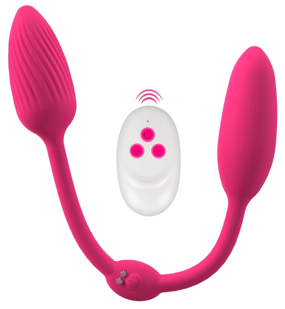 Sweet Smile RC Double Pleasure vibruojantys kamuoliukai su pulteliu, rožiniai