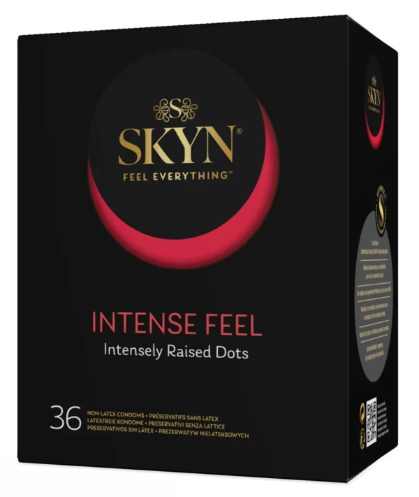 Skyn Intense Feel prezervatyvai be latekso su rievelėmis ir iškilimais, 36 vnt.