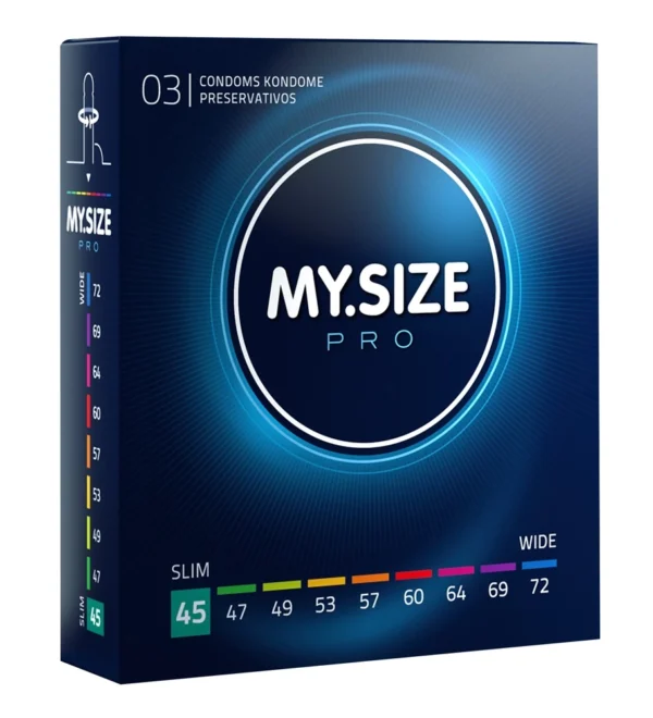 My Size PRO itin ploni prezervatyvai iš Vytex latekso, 45 mm, 3 vnt.