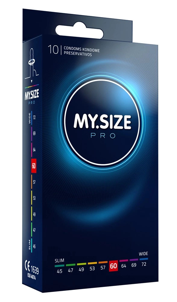 My Size PRO 60 mm itin ploni prezervatyvai iš Vytex latekso, 10 vnt.