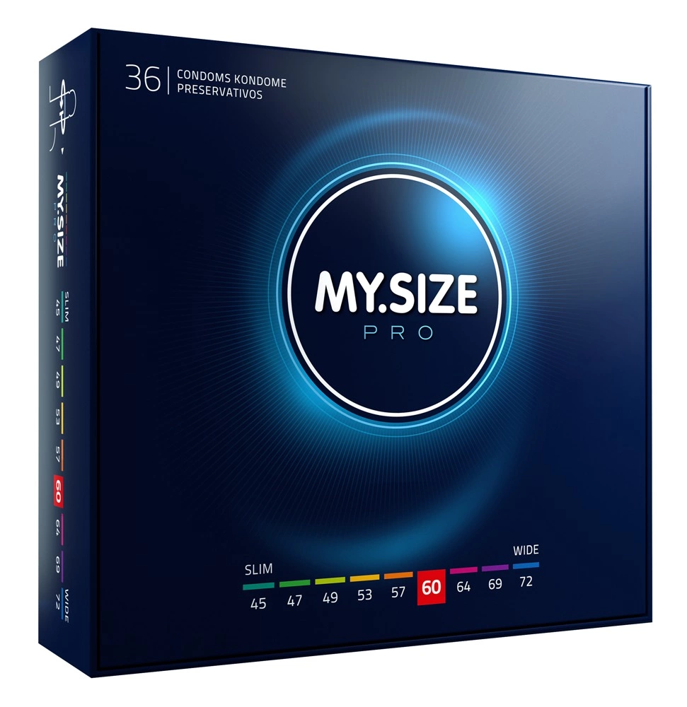 My Size PRO 60 mm itin ploni prezervatyvai iš Vytex latekso, 36 vnt.