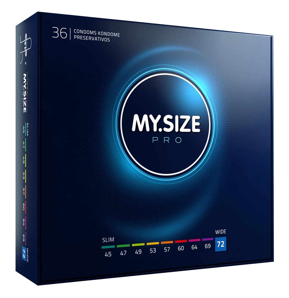 My Size PRO 72 mm itin ploni prezervatyvai iš Vytex latekso, 36 vnt.