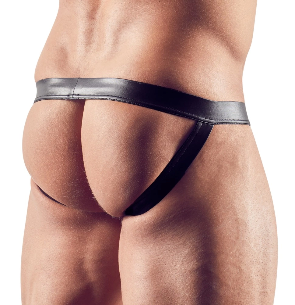 Svenjoyment blizgios vyriškos jockstrap tipo kelnaitės, juodos, S