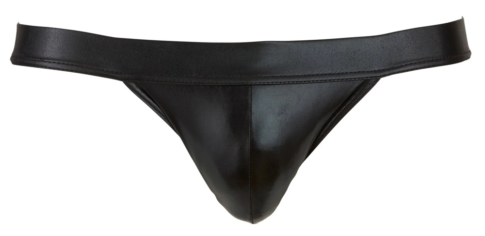 Svenjoyment blizgios vyriškos jockstrap tipo kelnaitės, juodos, S