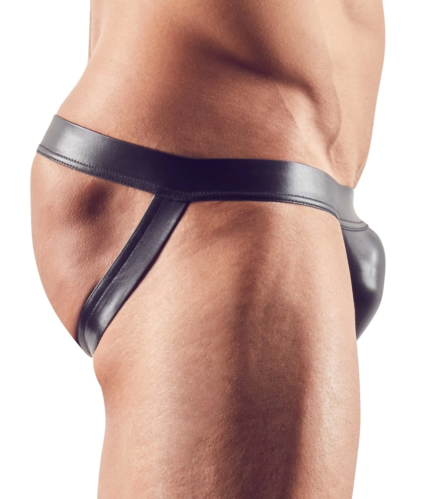 Svenjoyment blizgios vyriškos jockstrap tipo kelnaitės, juodos, M