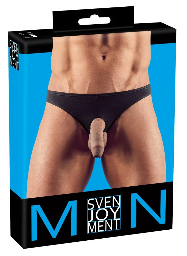 Svenjoyment vyriški stringai su dviem angomis, juodi, M