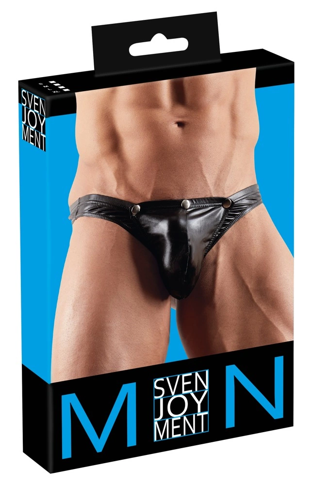 Svenjoyment vyriški stringai su nusegama priekine dalimi, juodi, XL