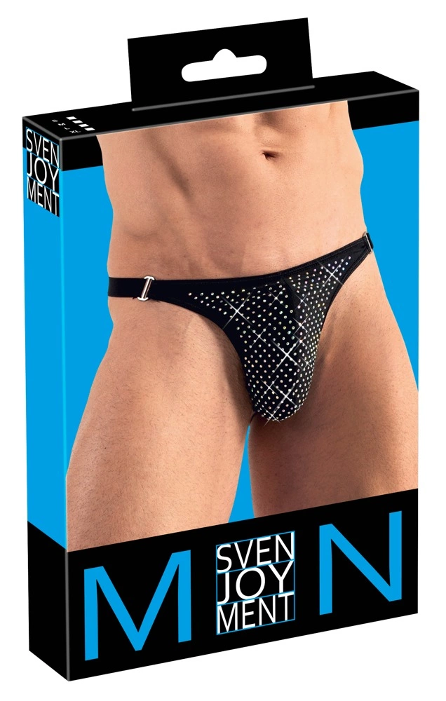Svenjoyment vyriški stringai su kristalėliais, juodi, S