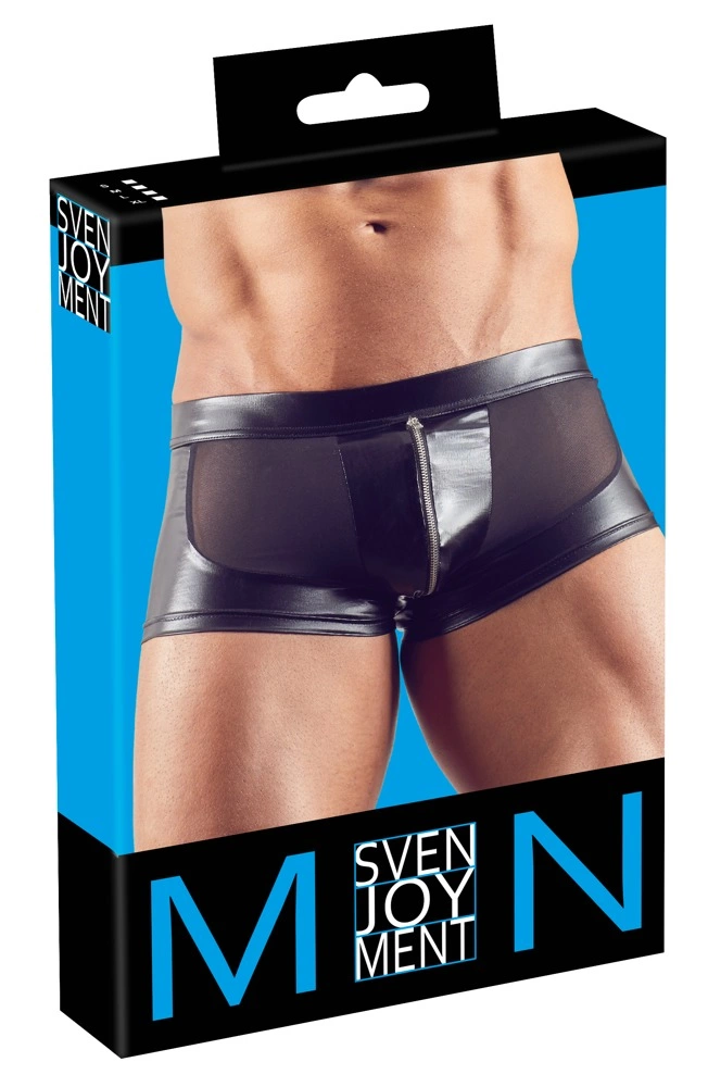 Svenjoyment vyriški bokseriai su tinkleliu ir užtrauktuku, juodi, M