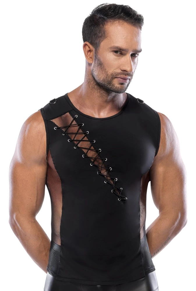 Svenjoyment vyriški tinkliniai marškinėliai su suvarstymu, 2XL, juodi