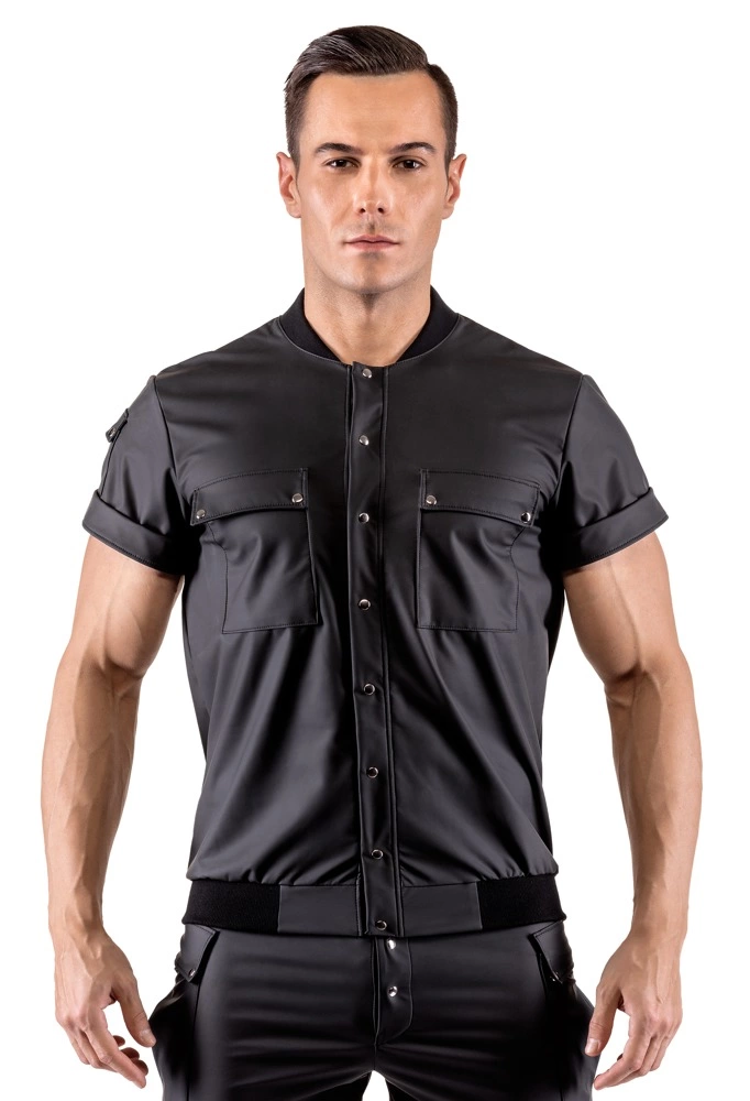 Svenjoyment vyriški marškiniai su matine danga ir kišenėmis, juodi, 2XL