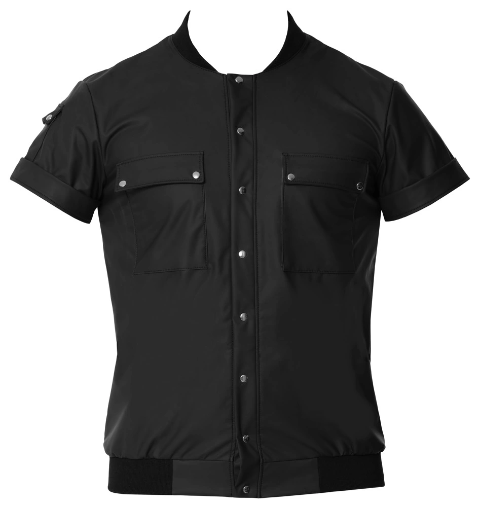 Svenjoyment vyriški marškiniai su matine danga ir kišenėmis, juodi, 2XL