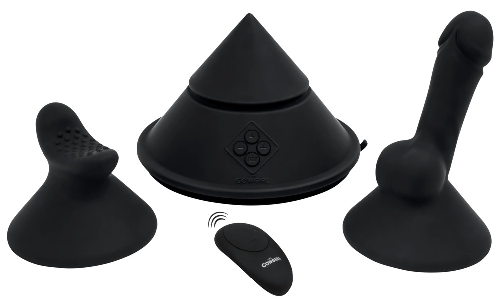 The Cowgirl Cone kūgio formos vibratorius su siurbtuku, valdomas programėle