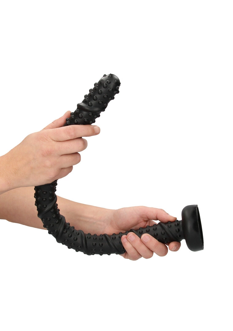 Ouch! by Shots Snake 55 cm analinis žaislas su tekstūruotu paviršiumi, juodas