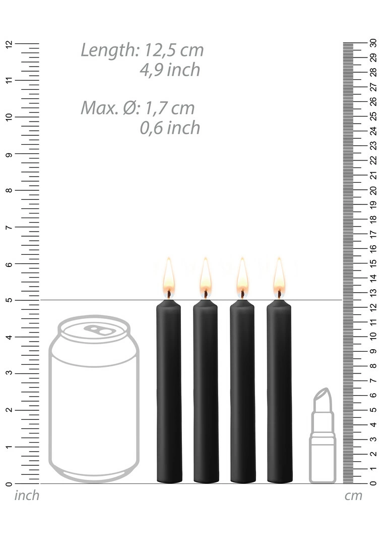 Ouch! by Shots masažo žvakių rinkinys iš žemos temperatūros vaško, 4 vnt.