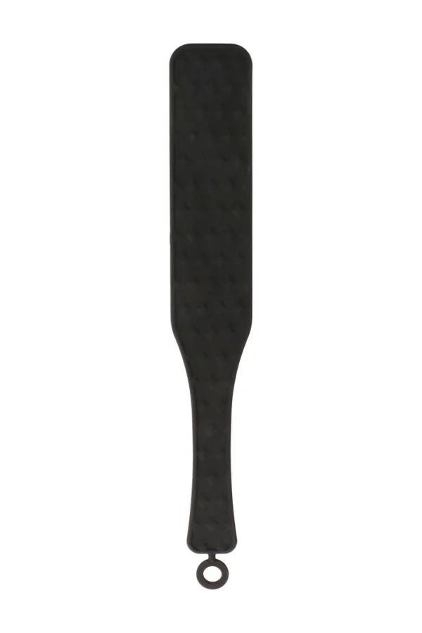 Ouch! by Shots silikoninė plakimo mentelė su rombų raštu, 37 cm, juoda