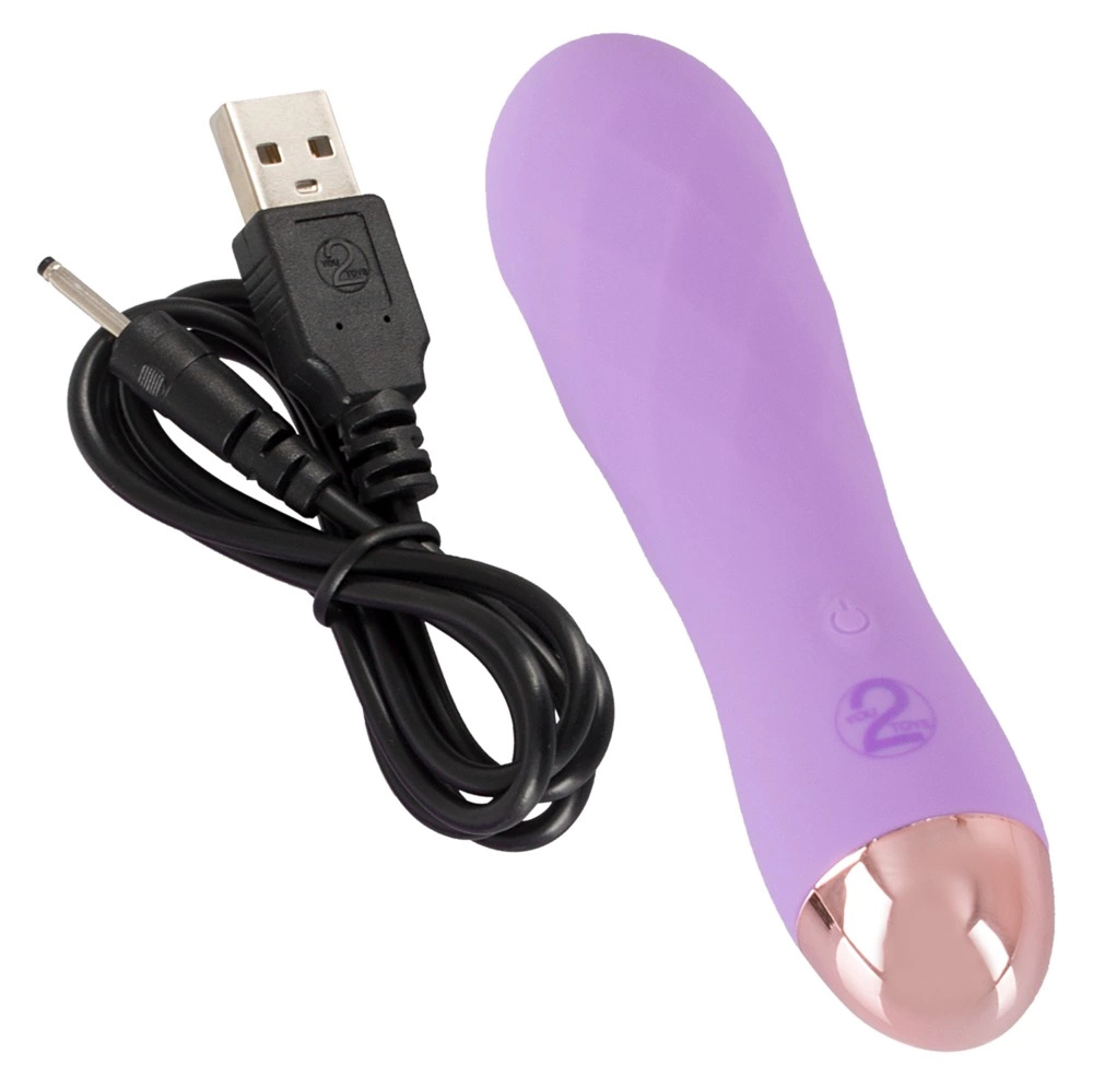 Cuties Mini vibratorius, 7 režimai, įkraunamas per USB, atsparus vandeniui, violetinis