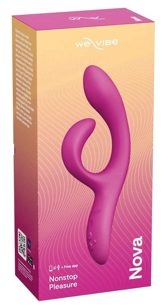 We-Vibe Nova 2 vibratorius dvigubai stimuliacijai, valdomas programėle, fuksijos spalvos