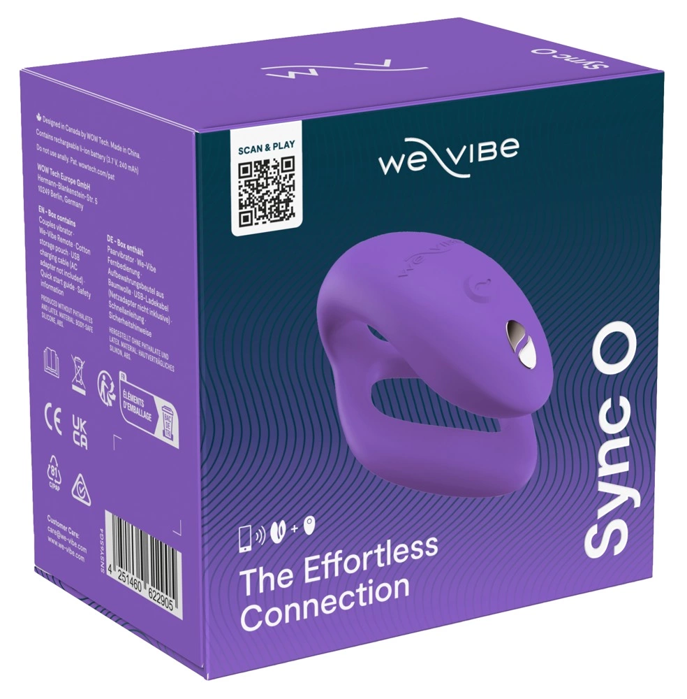 We-Vibe Sync O vibratorius poroms su pulteliu ir programėle, Bright Purple