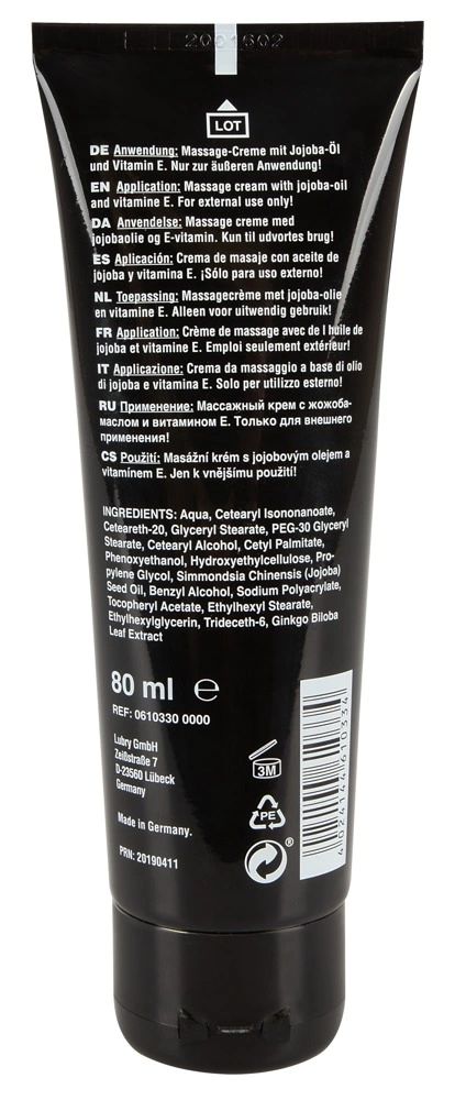 Penis XXL Vegan masažo kremas su jojobų aliejumi, 80 ml