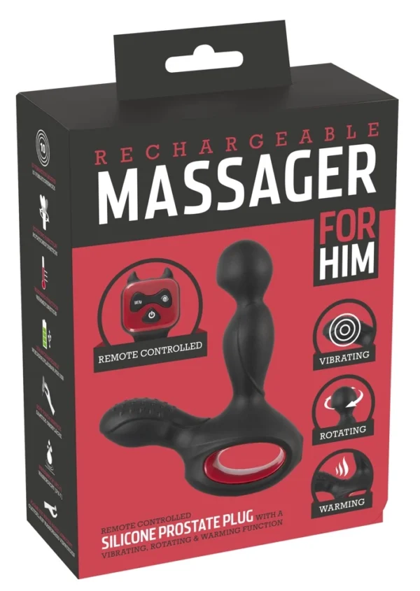 You2Toys sukamasis prostatos masažuoklis su šildymu ir pulteliu, juodas