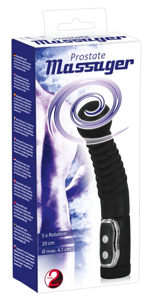 You2Toys sukamasis prostatos masažuoklis su rutulio formos galvute, 20 cm, juodas