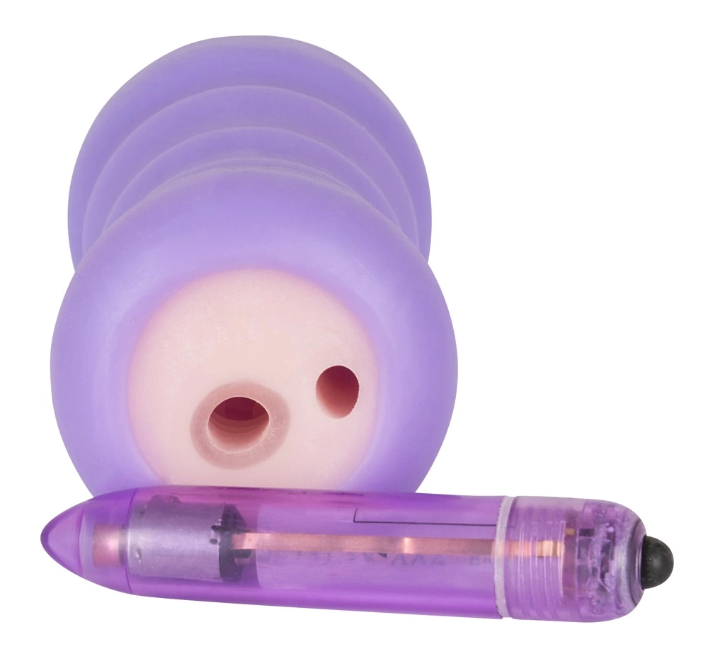 You2Toys Gina masturbatorius su vibracija, TPR, violetinis, 14 cm