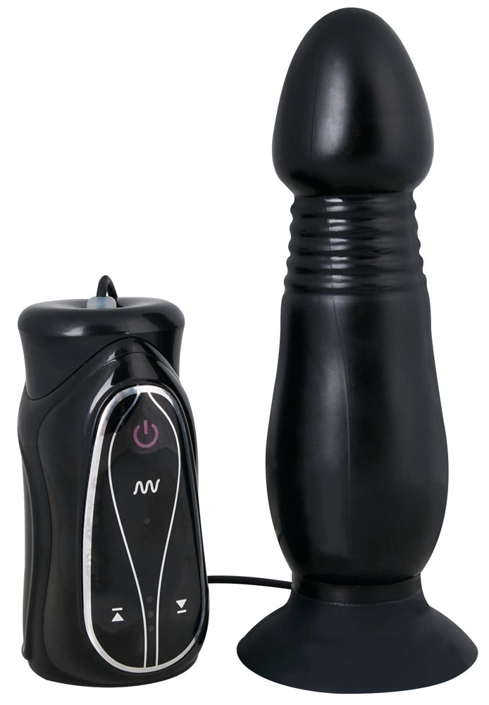 You2Toys Pusher vibruojantis analinis kaištis su siurbtuku, 16 cm, juodas