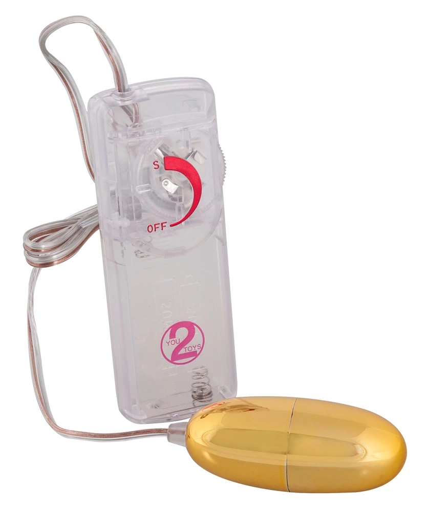 You2Toys vibruojanti kulka su reguliuojama vibracija, ABS, auksinė, 6 cm