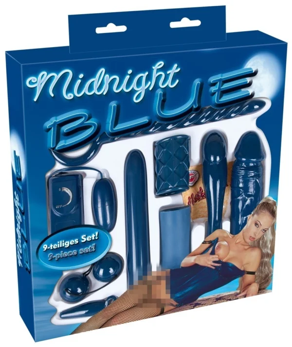 You2Toys Midnight Blue 9 dalių sekso žaislų rinkinys, tamsiai mėlynas