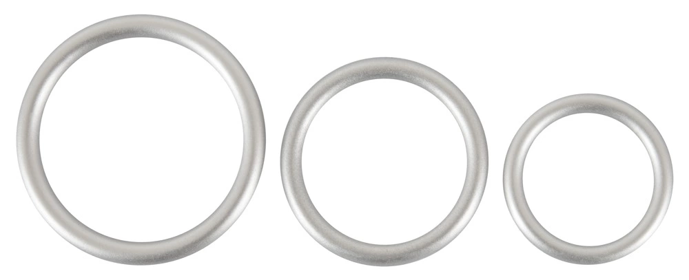 You2Toys silikoninių varpos žiedų rinkinys, metalinio atspalvio, 3 dydžiai
