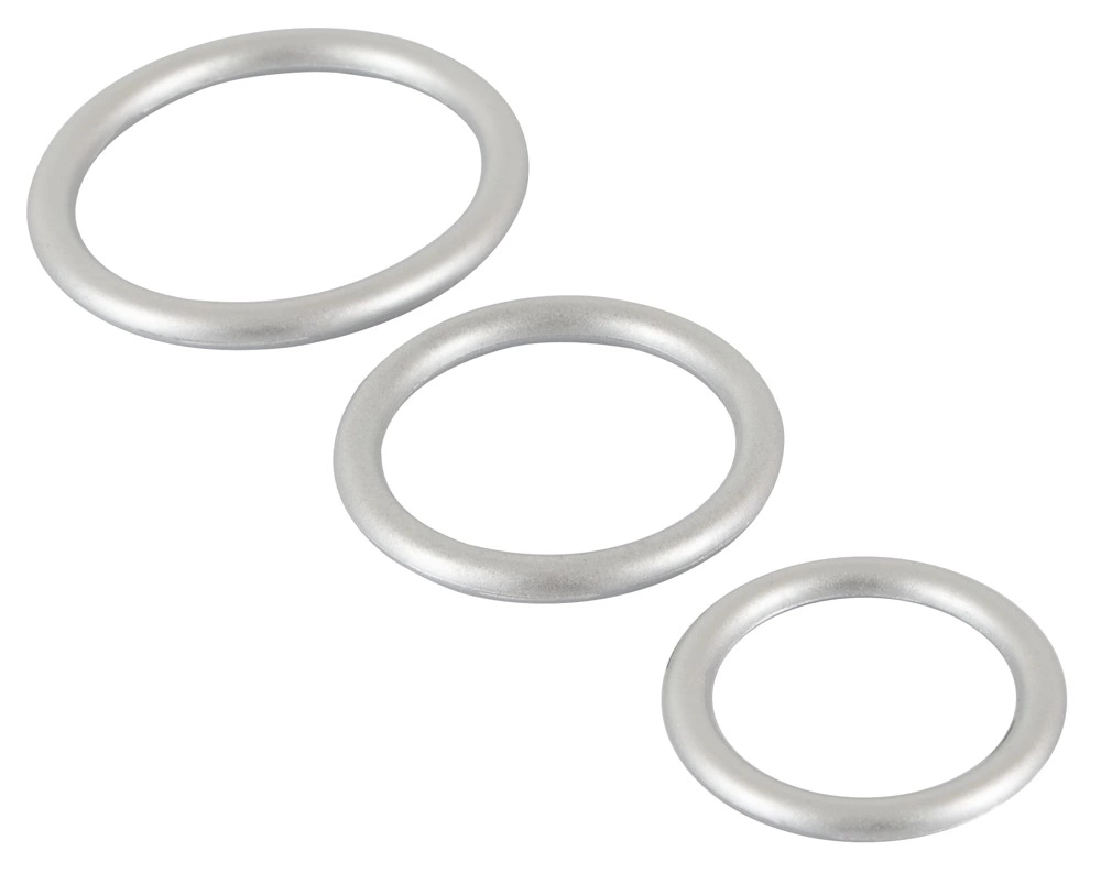 You2Toys silikoninių varpos žiedų rinkinys, metalinio atspalvio, 3 dydžiai