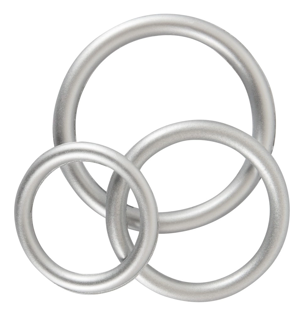 You2Toys silikoninių varpos žiedų rinkinys, metalinio atspalvio, 3 dydžiai