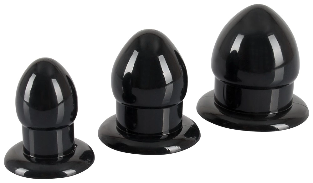 You2Toys analinių kaiščių rinkinys treniruotei iš TPR, 3 dydžiai, juodas