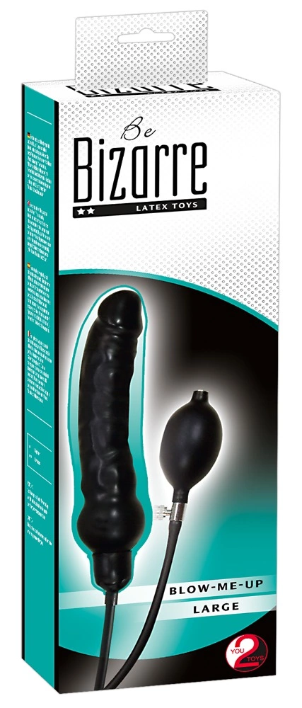 You2Toys Blow Me Up pripučiamas dildo iš latekso, 25 cm, juodas