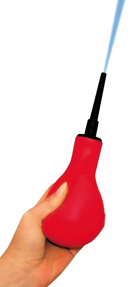 You2Toys intymaus dušo kriaušė su 2 antgaliais, 220 ml, raudona