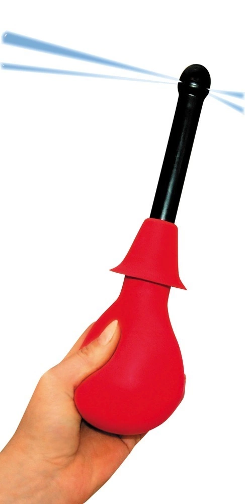 You2Toys intymaus dušo kriaušė su 2 antgaliais, 220 ml, raudona