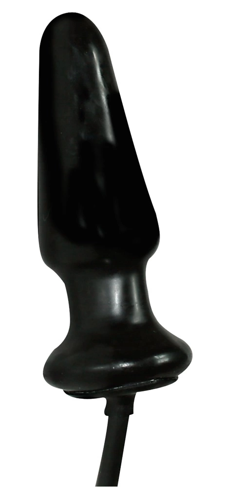 You2Toys pripučiamas analinis kaištis iš latekso su pompa, juodas, 13 cm