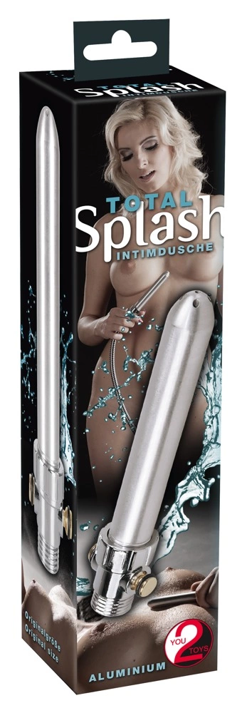 You2Toys Total Splash intymios higienos dušo antgalis iš aliuminio, sidabrinis