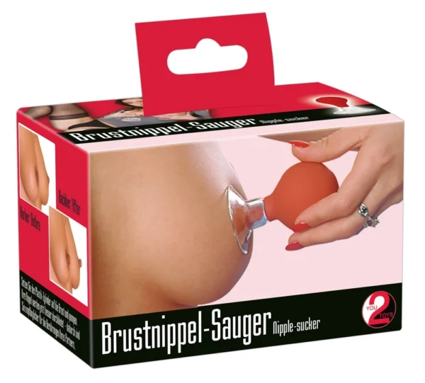 You2Toys vakuuminis spenelių siurbtukas su pompute, raudonas skaidrus, 5,5 cm