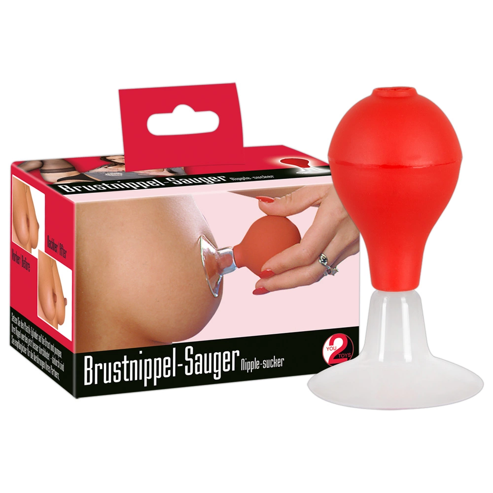 You2Toys vakuuminis spenelių siurbtukas su pompute, raudonas skaidrus, 5,5 cm