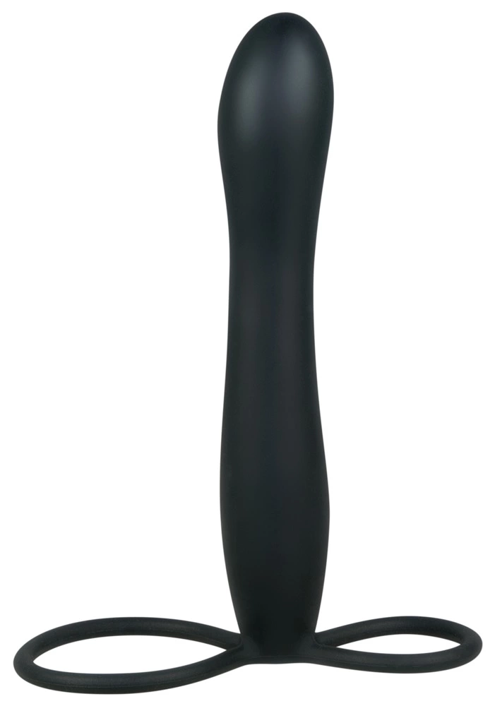 You2Toys silikoninis analinis kaištis su dviguba kilpa, juodas, 15 cm