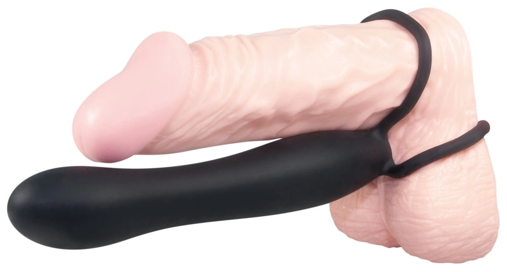 You2Toys silikoninis analinis kaištis su dviguba kilpa, juodas, 15 cm