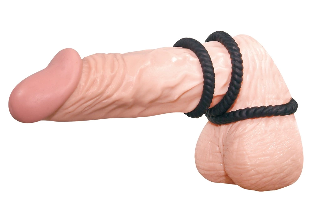 You2Toys silikoninių varpos žiedų rinkinys, 3 dydžiai, juodas