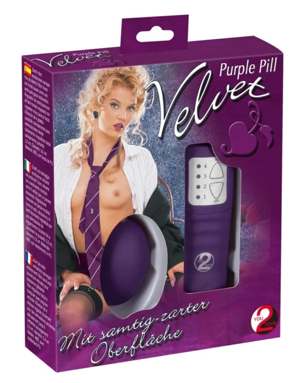 You2Toys Velvet vibruojantis kiaušinėlis su valdymo pulteliu, juodas, 6 cm