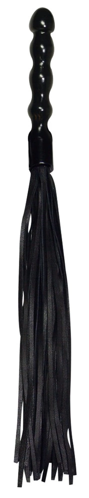 Zado odinis botagas su banguota medine rankena, juodas, 56 cm