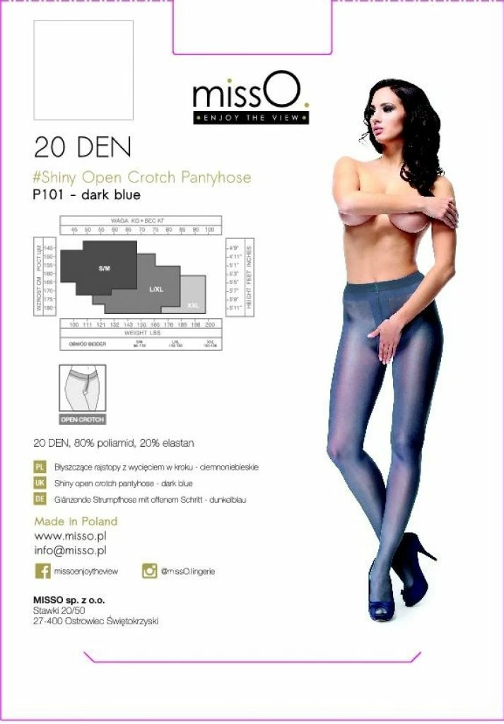 MissO P101 blizgios pėdkelnės su atviru tarpkojiu, tamsiai mėlynos, L/XL