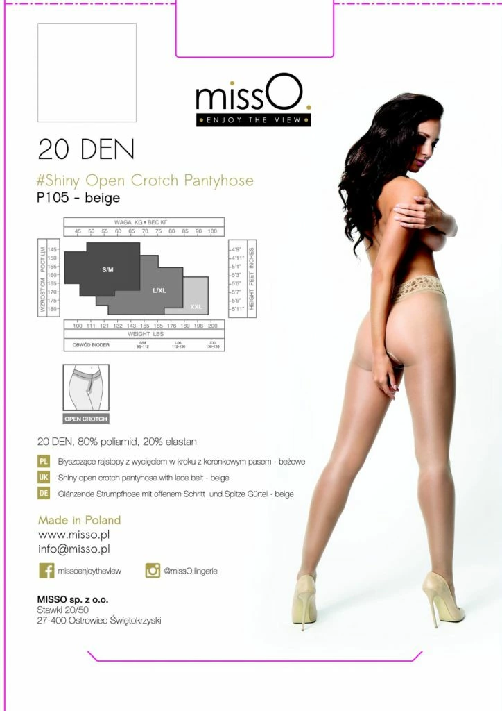 MissO P105 pėdkelnės su atviru tarpkojiu ir nėriniais, smėlio spalvos, L/XL