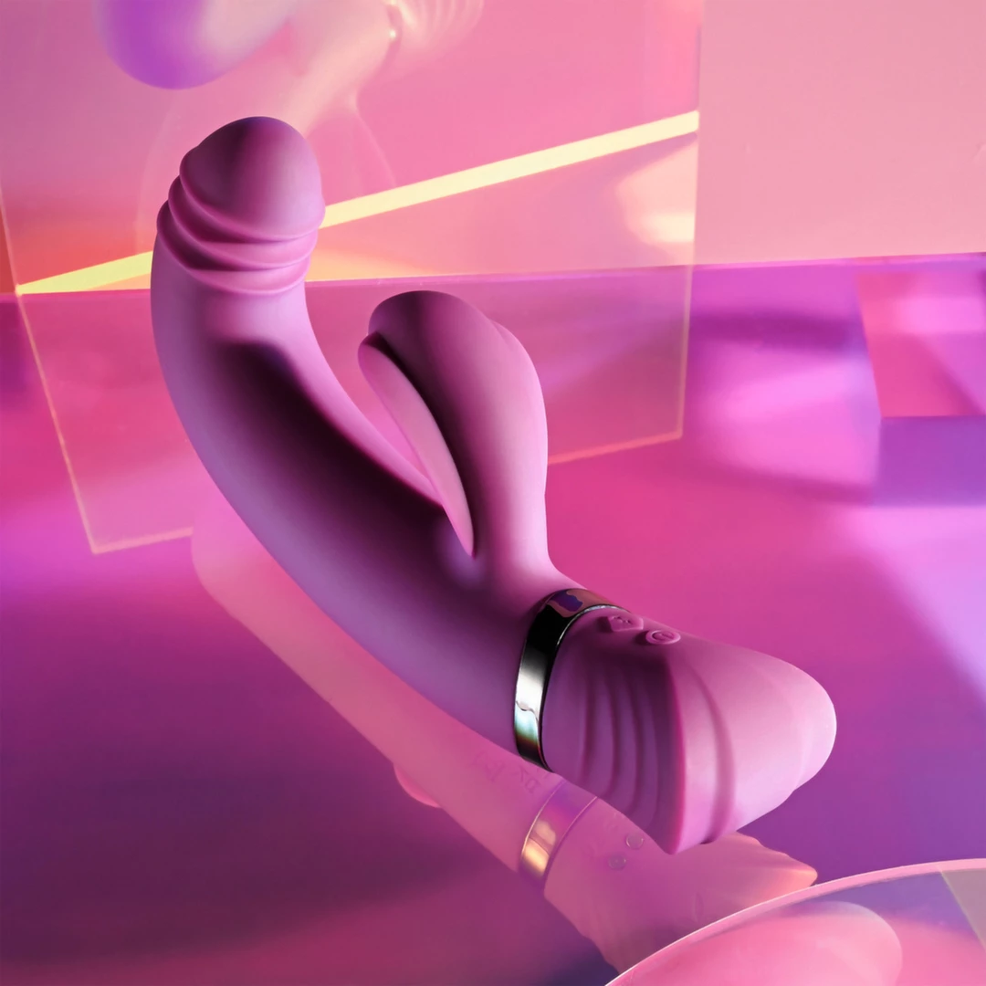 Playboy Pleasure Tap That G taško vibratorius su tapšnojimo funkcija, violetinis